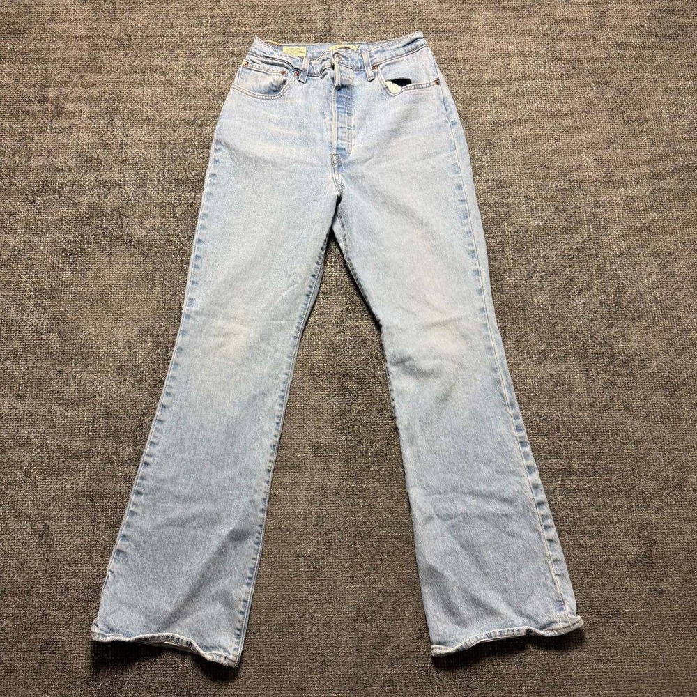 Levi's Ribcage Bootcut Jeans Women 27 Light Wash High Rise Blue Denim